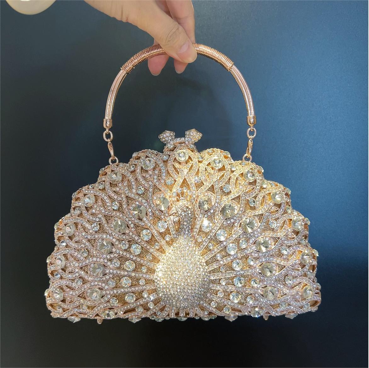 Sac Banquet Femme – Diamant Paon, Luxe & Porté Croisé