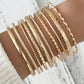 Lot de 10 bracelets en alliage empilables texturés et torsadés en or