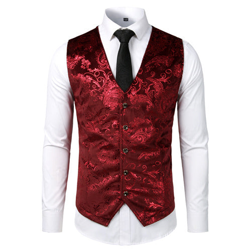 Gilet Steampunk doré pour homme, costume, mariage, sans manches