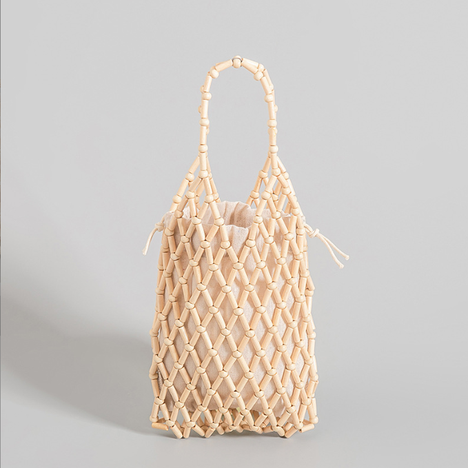 Sac Tissé Femme – Perles en Bois, Design Unique & Fait Main