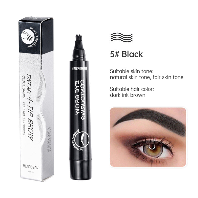 Crayon sourcils liquide 5 couleurs – Waterproof, microblading, pointe fourche, longue tenue.