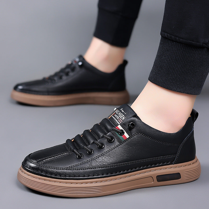 Chaussures homme tendance – Casual, respirantes, cuir souple, style skate.