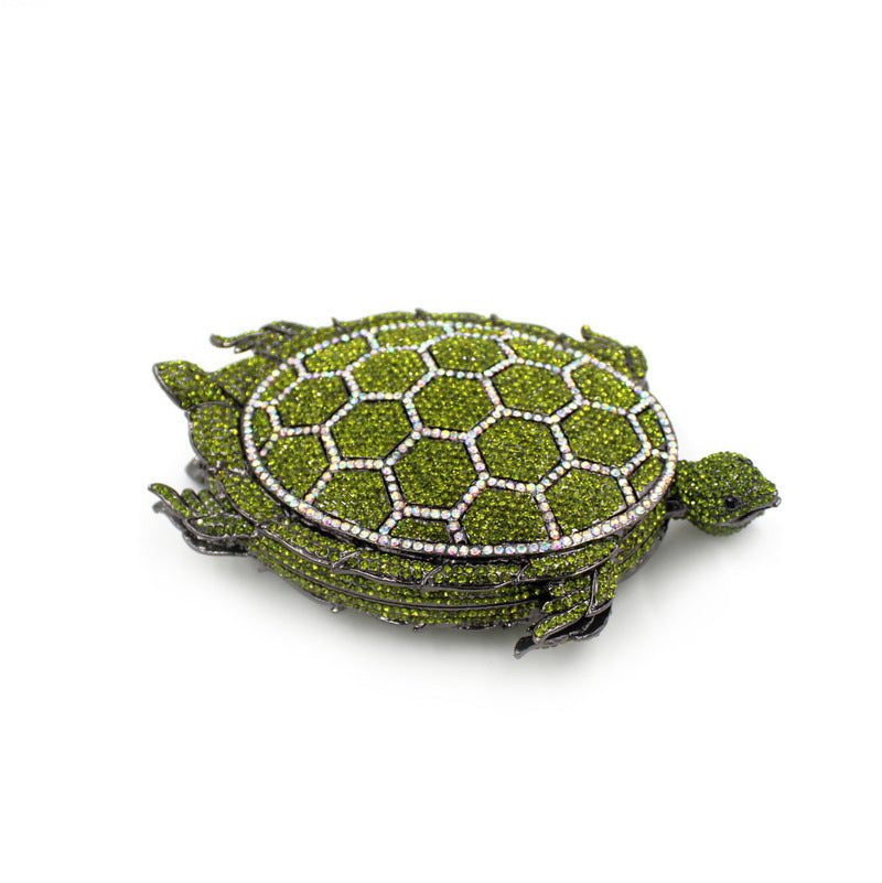 Minaudière Luxe – Cristal Tortue, Strass & Boîtier Métal