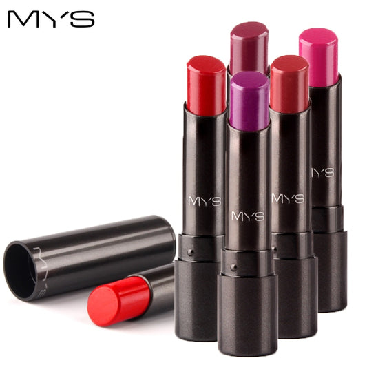 Rouge à lèvres mat MYS – Longue tenue, teinte, gloss, maquillage rouge.