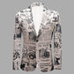 Costume imprimé journal pour homme
