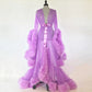 robe soirée en fourrure, transparente, sexy, pour femmes matures, chemises de nuit, longues robes de mariée
