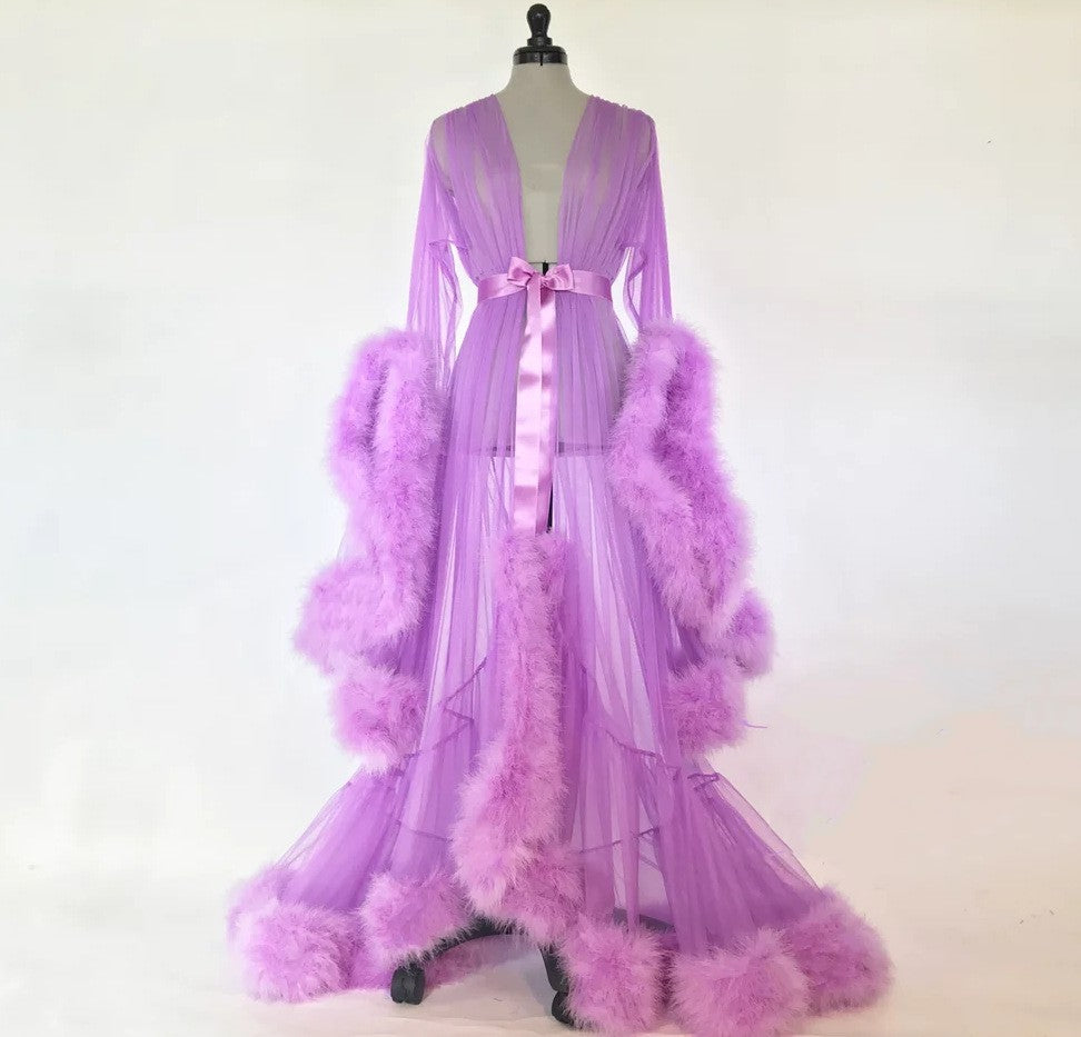 robe soirée en fourrure, transparente, sexy, pour femmes matures, chemises de nuit, longues robes de mariée