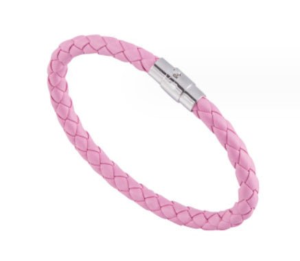 Bracelet tissé en cuir clouté
