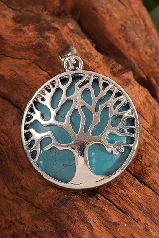 Collier à pendentifs en cristal bleu Boho Tree of Life