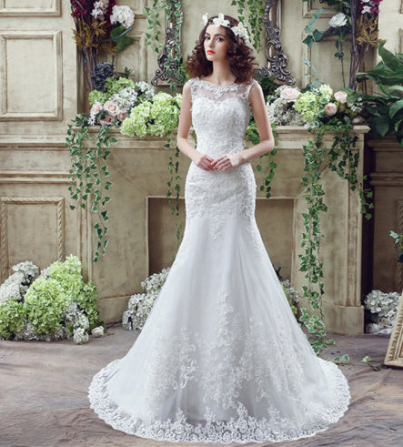Robe de mariée sirène sexy en dentelle