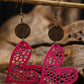 Boucles d'oreilles pendantes en forme de coeur creusé rose rouge pour la Saint-Valentin