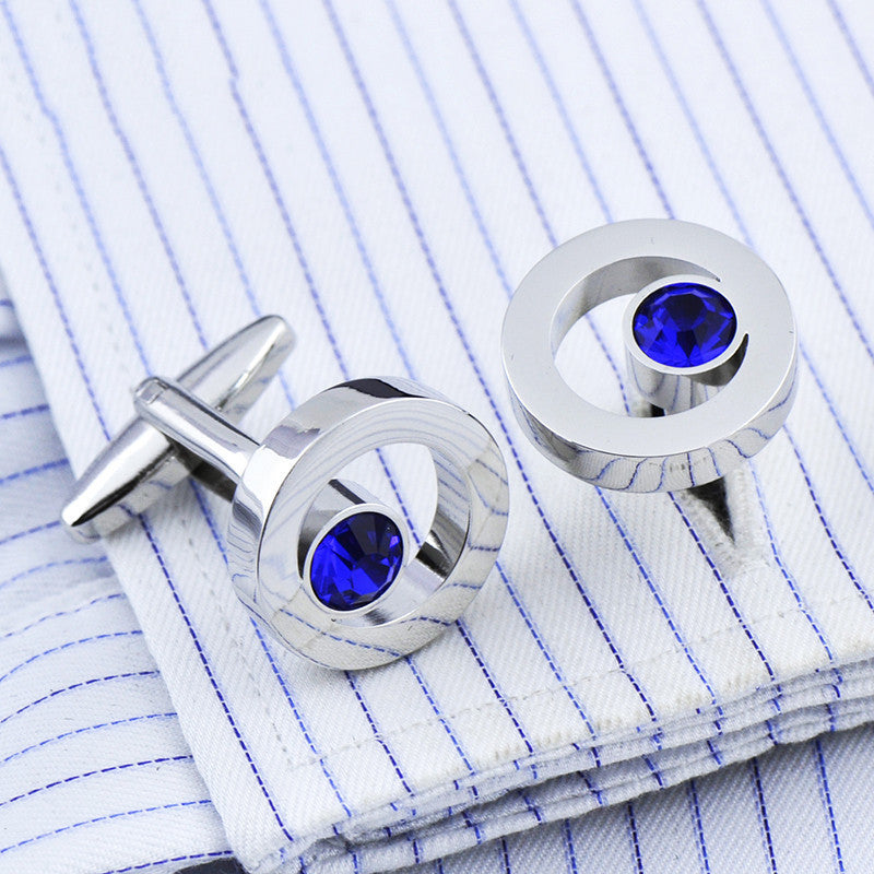 Boutons de manchette pour chemise en cristal de zircon pour hommes