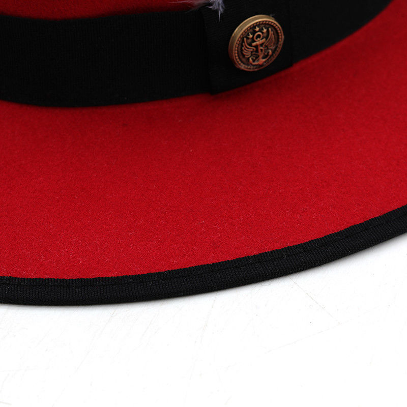 Chapeau rétro britannique à ruban de plumes Great Eaves