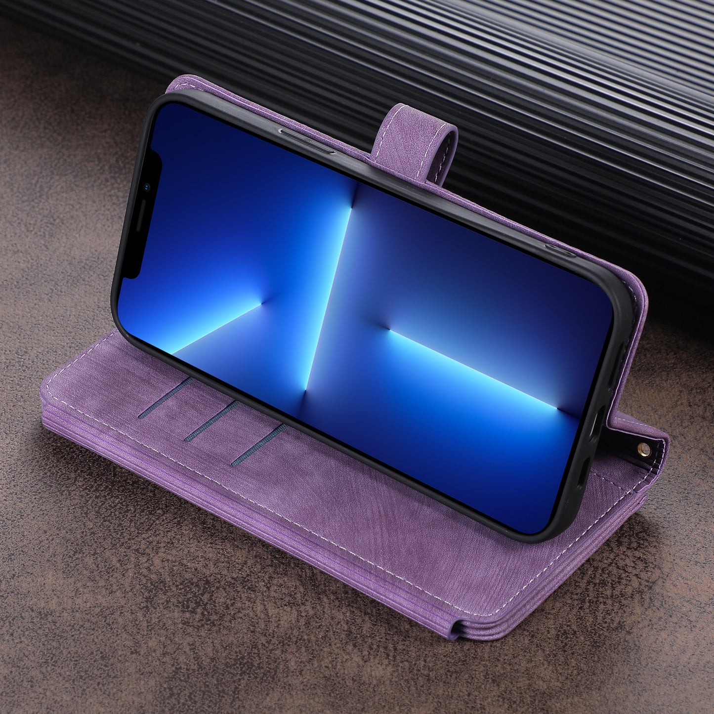 sac à fermeture éclair à fentes multiples, étui de protection de téléphone croisé