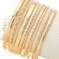 Lot de 10 bracelets en alliage empilables texturés et torsadés en or