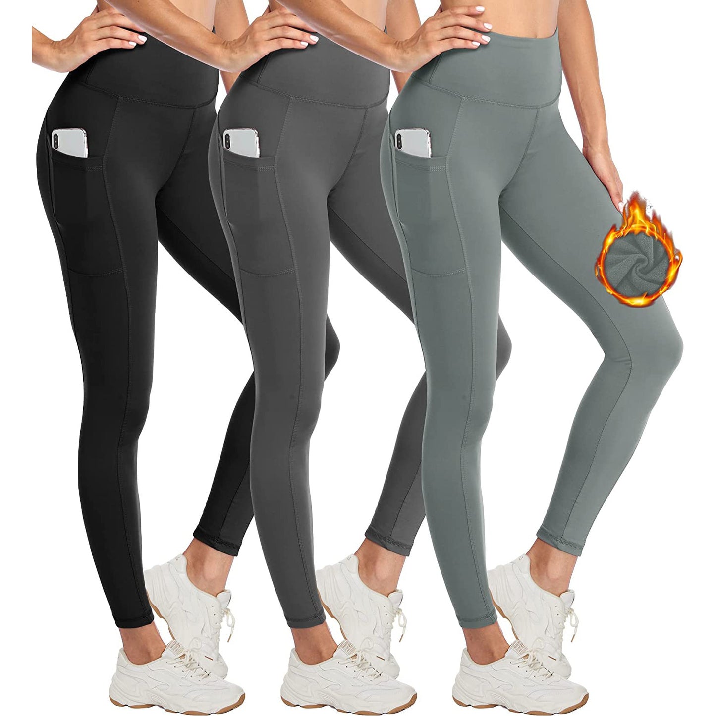 Legging de yoga en velours rembourré taille haute pour femme