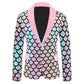 Costume homme en velours coloré à paillettes et écailles