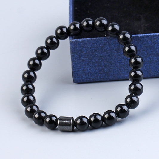 Bracelet œil de tigre en pierre noire