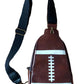 Mini sac Crossbody Rugby en cuir PU marron