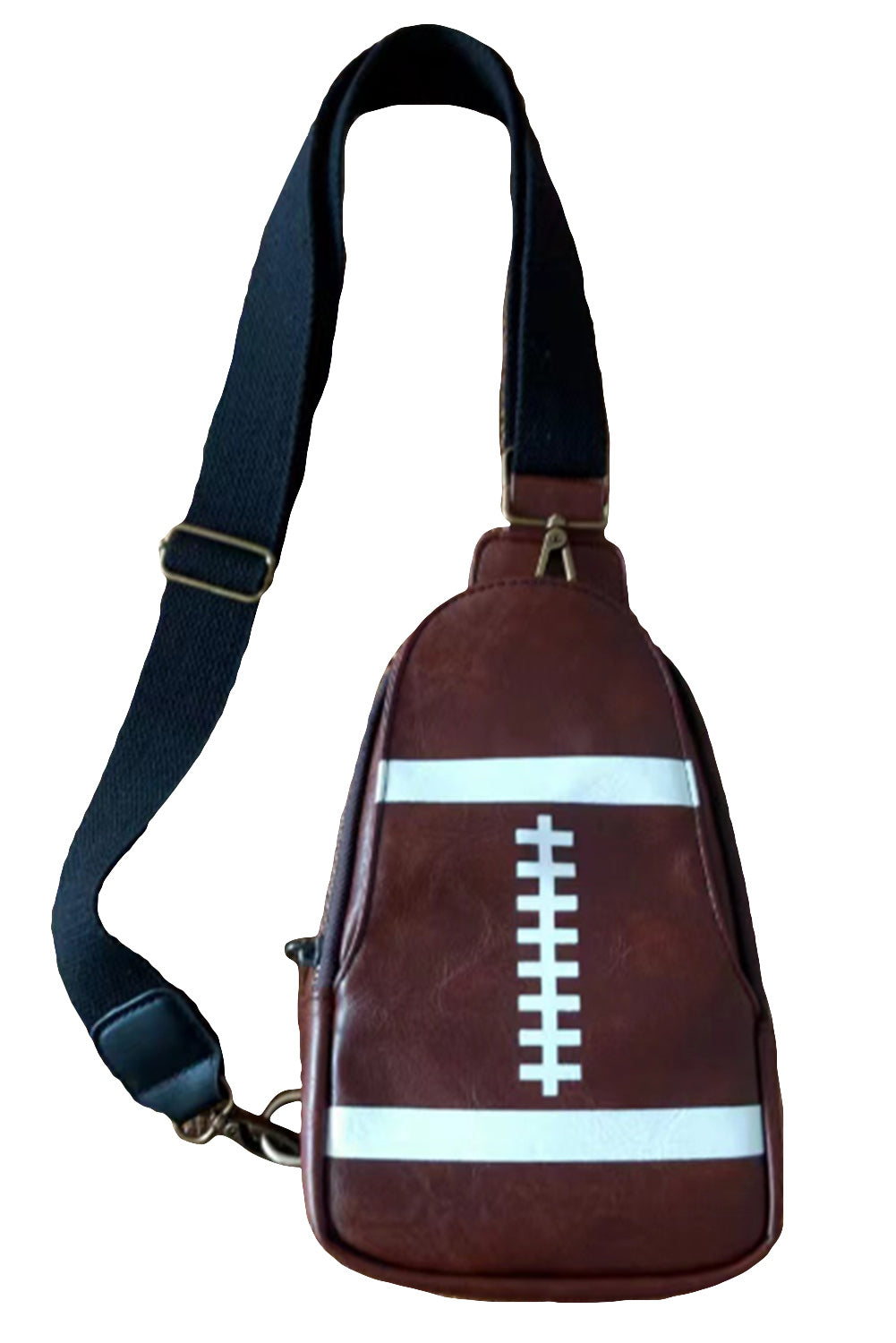 Mini sac Crossbody Rugby en cuir PU marron