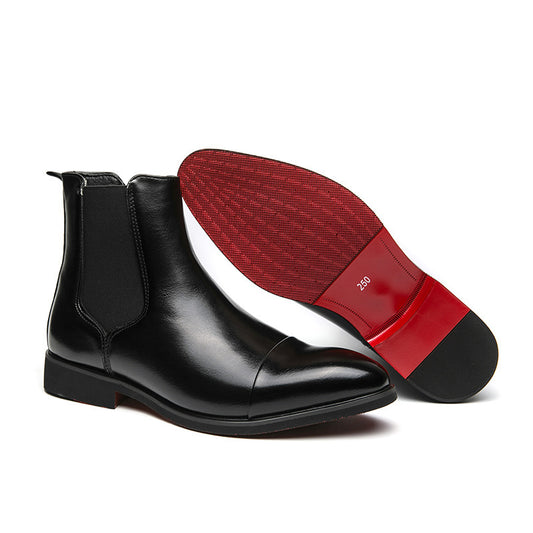 Bottes Homme – Cuir, Hautes, Bout Pointu & Semelles Rouges