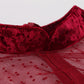 Tonval-robe en velours Vintage, montant en contraste, maille transparente, bordeaux, robe femme en velours, soirée de soirée élégante, automne hiver
