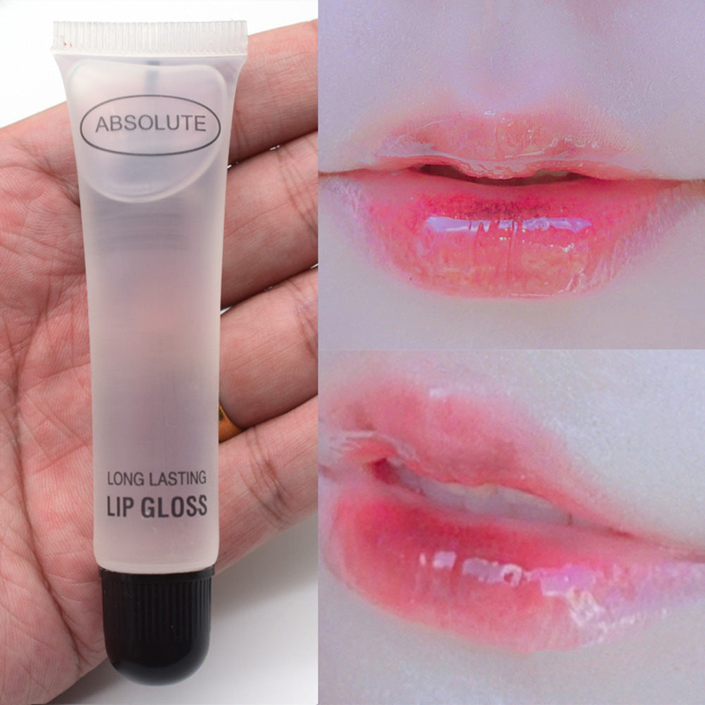 Tube transparent d'huile hydratante pour les lèvres incolore