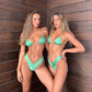 Maillot de bain pour femmes Bikini plissé de couleur unie
