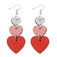 Boucles d'oreilles pendantes en forme de coeur de la Saint-Valentin rouge