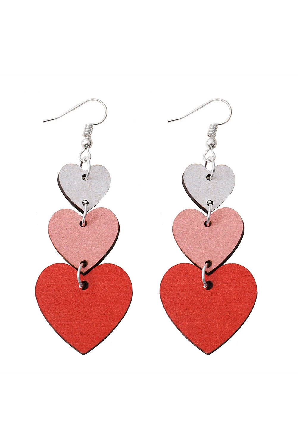 Boucles d'oreilles pendantes en forme de coeur de la Saint-Valentin rouge