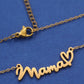 Collier à motif de cœur avec lettres Mama en or