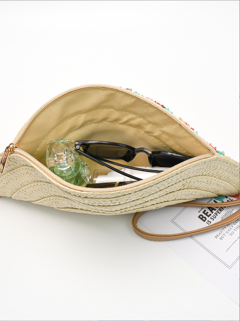 Sac Tissé Femme – Style Rétro, Franges & Paille Tissée