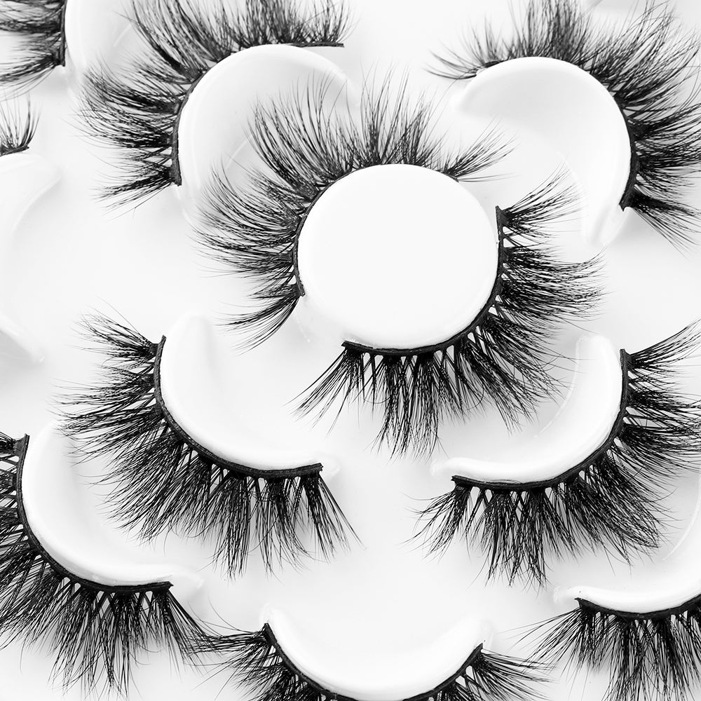 7 Paires de Cils 3D Mink – Longs, Épais, Cils Faux 25mm