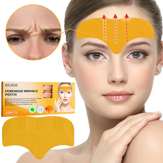 Patchs gel collagène anti-âge – 10 pcs, anti-rides front, raffermissant, soin visage.