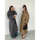 Manteau mi-long à double boutonnage à grand revers