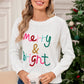 Pull en tricot à col rond Merry & Bright à paillettes blanches