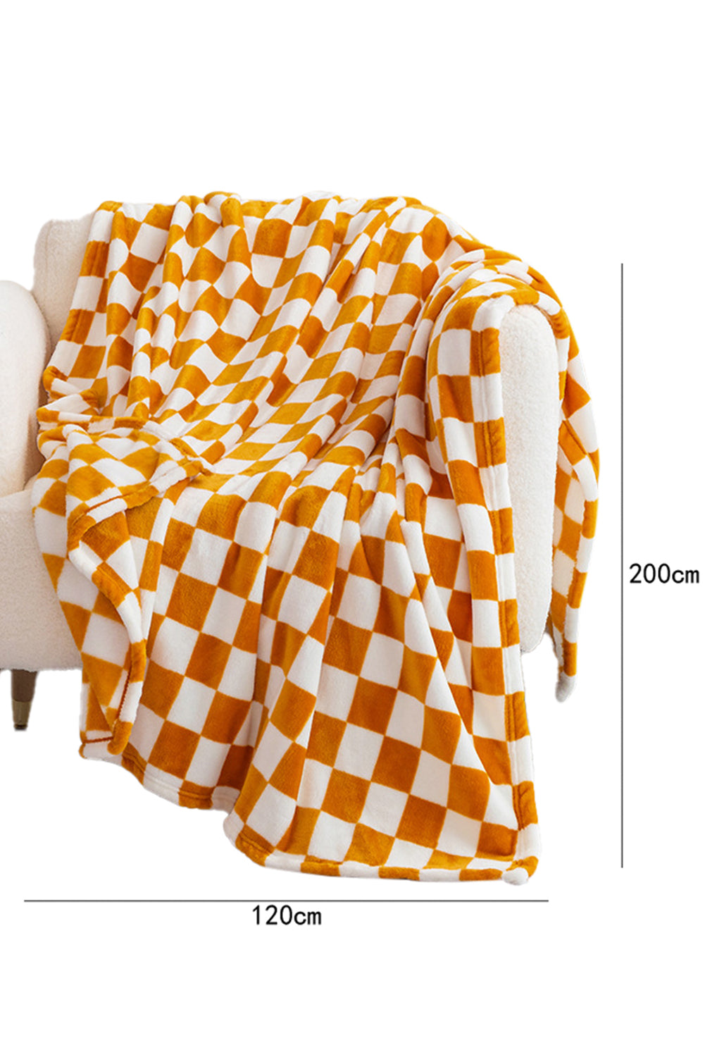 Couverture douce imprimée en damier jaune