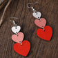 Boucles d'oreilles pendantes en forme de coeur de la Saint-Valentin rouge