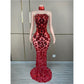 Robe tube à paillettes, robe de soirée, de banquet, costume de scène pour passer la serpillière
