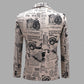 Costume imprimé journal pour homme