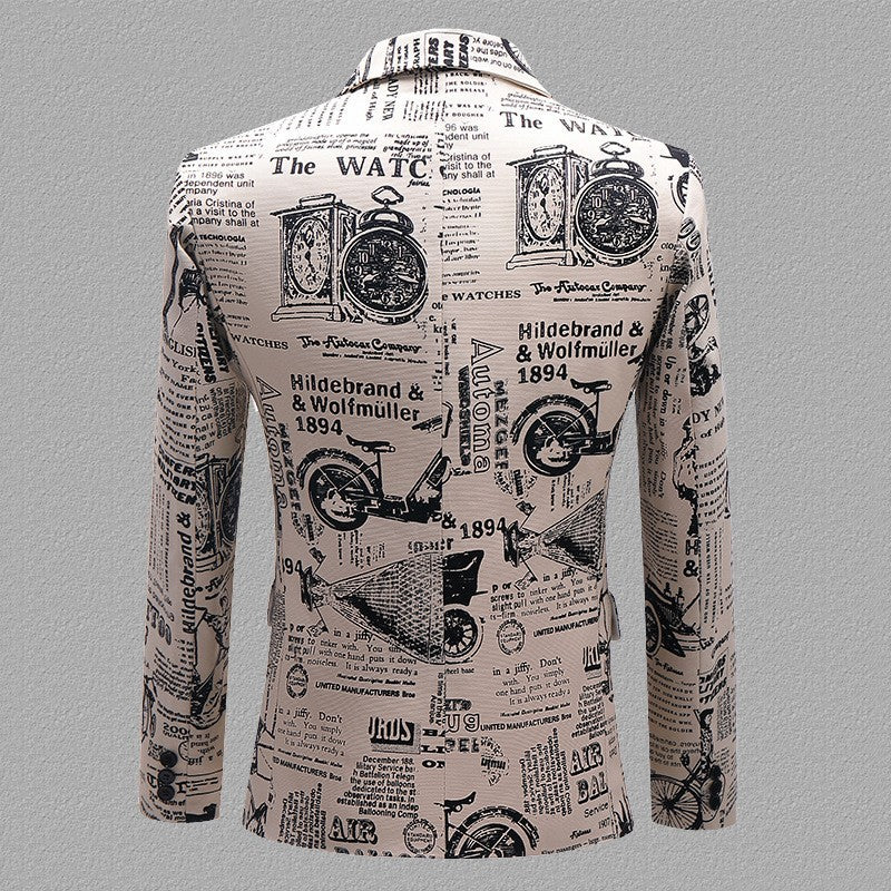 Costume imprimé journal pour homme