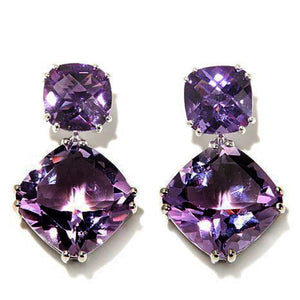 Boucles d'oreilles élégantes mystérieuses en zircon carré violet