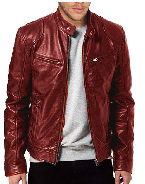 Veste cardigan en cuir pour homme