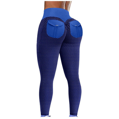 Pantalon de sport nid d'abeille avec poche taille haute