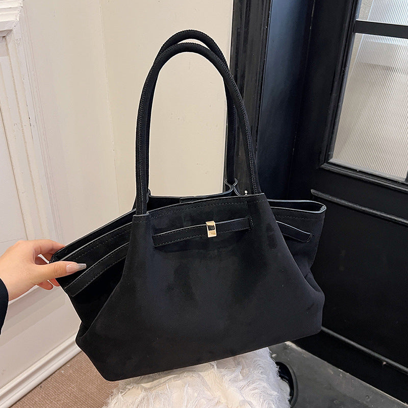 Sac Tote en Suédine Femme – Élégance Automnale, Design Rétro, Grande Capacité