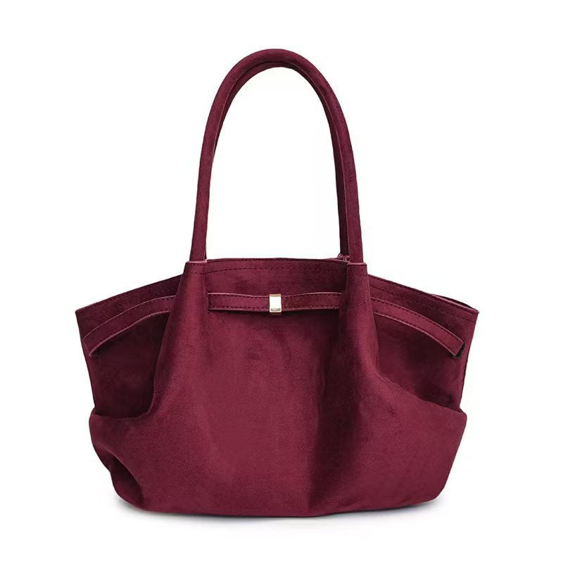 Sac Tote en Suédine Femme – Élégance Automnale, Design Rétro, Grande Capacité