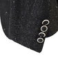 Ensemble de costume noir brillant pour homme, 3 pièces, costumes de mariage en dentelle pour garçons d'honneur