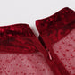 Tonval-robe en velours Vintage, montant en contraste, maille transparente, bordeaux, robe femme en velours, soirée de soirée élégante, automne hiver