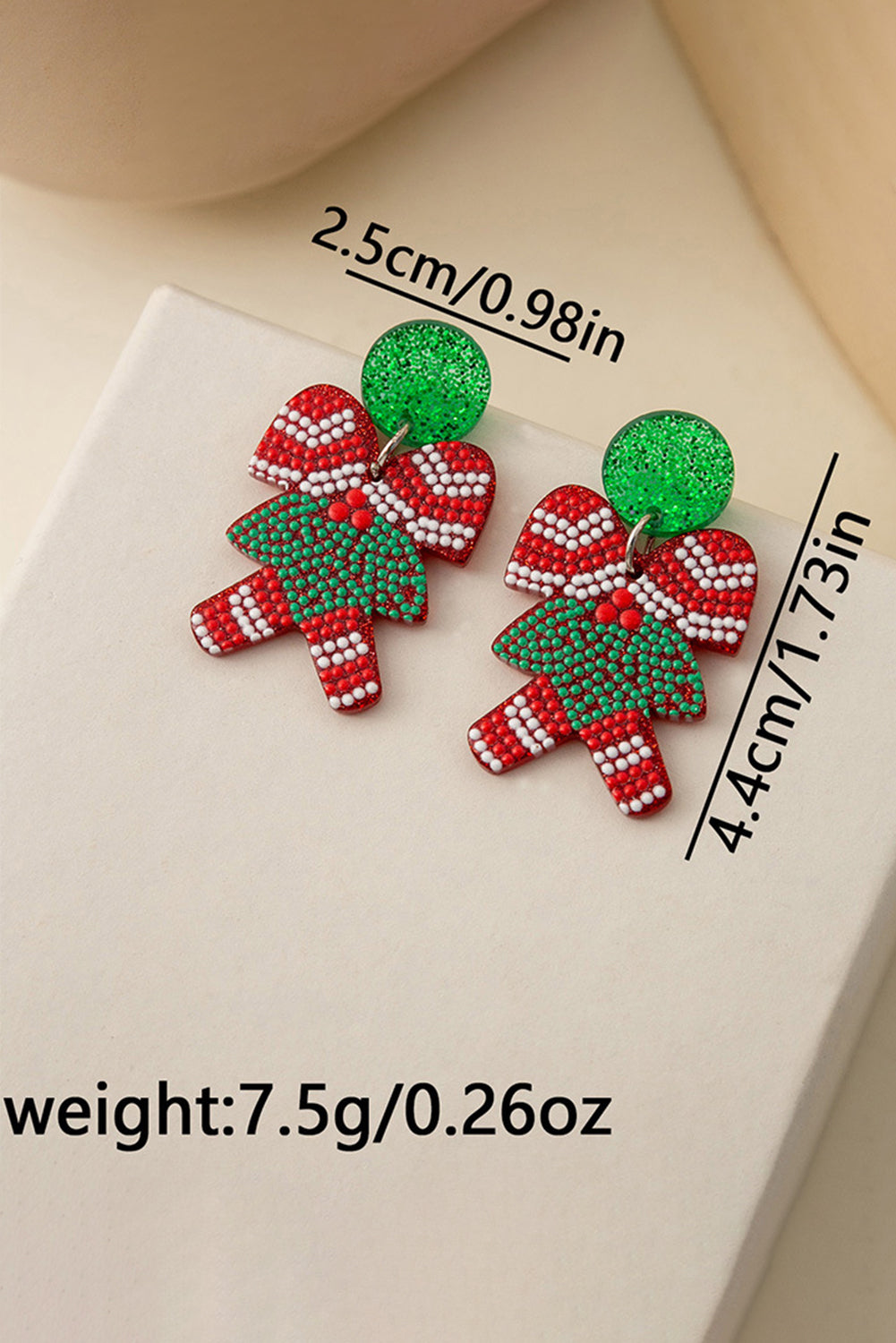 Boucles d'oreilles en acrylique Père Noël vert vif