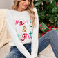 Pull en tricot à col rond Merry & Bright à paillettes blanches